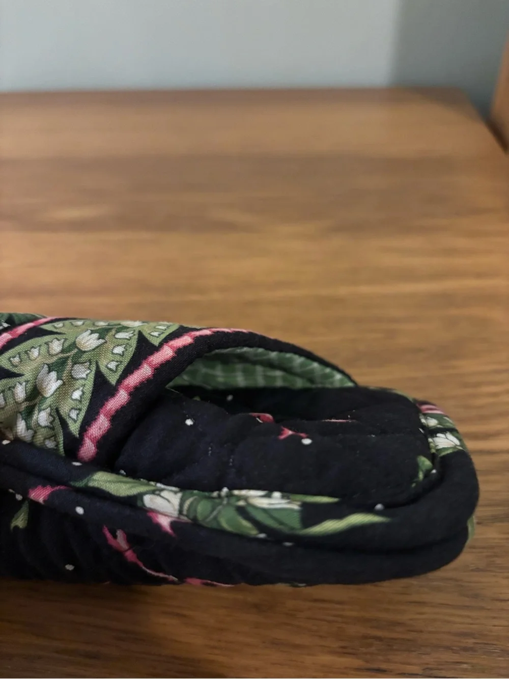 Vera Bradley quilted cotton eyeglasses case in a retired black floral pattern